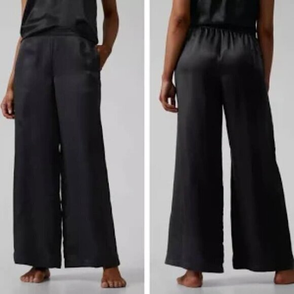 NWOT Athleta Calm Cool Satin Feel Wide Leg Pants - Picture 1 of 4